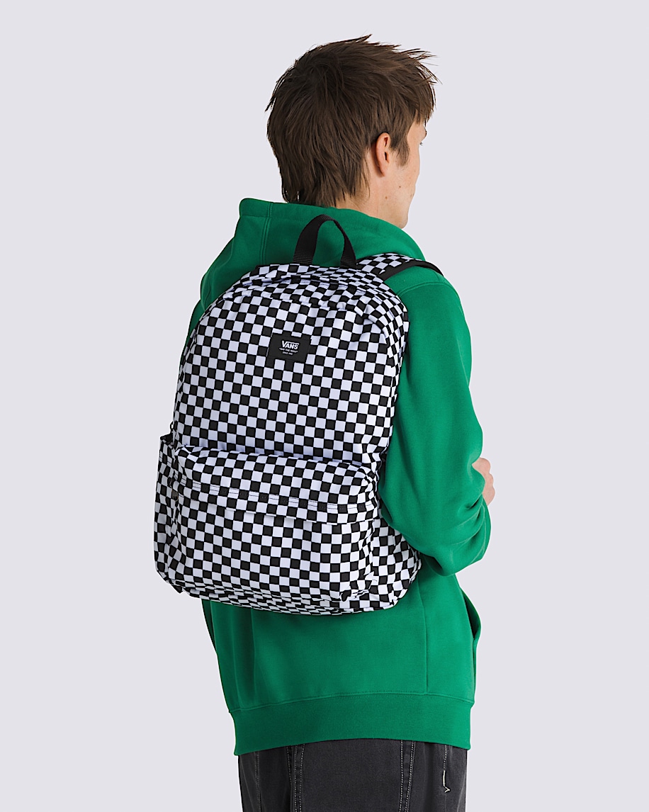 old skool checkerboard backpack