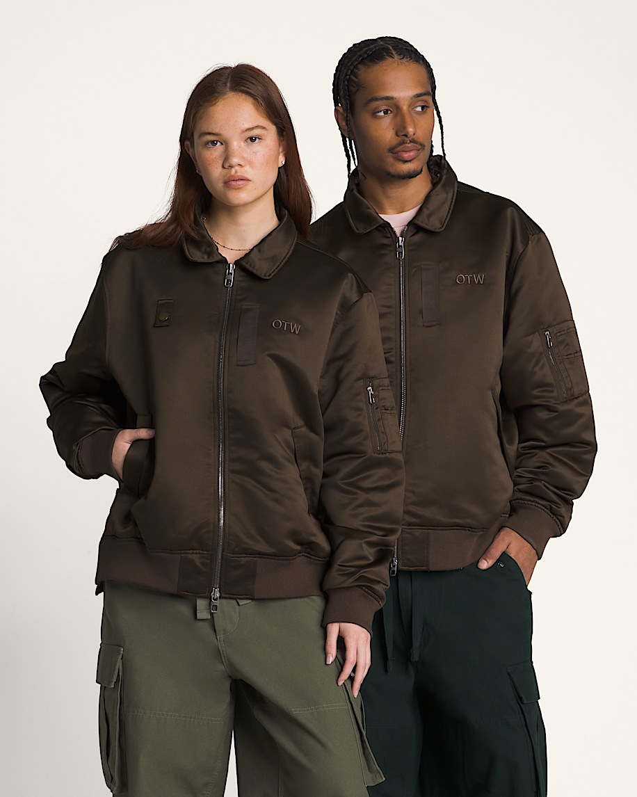 otw satin bomber jacket
