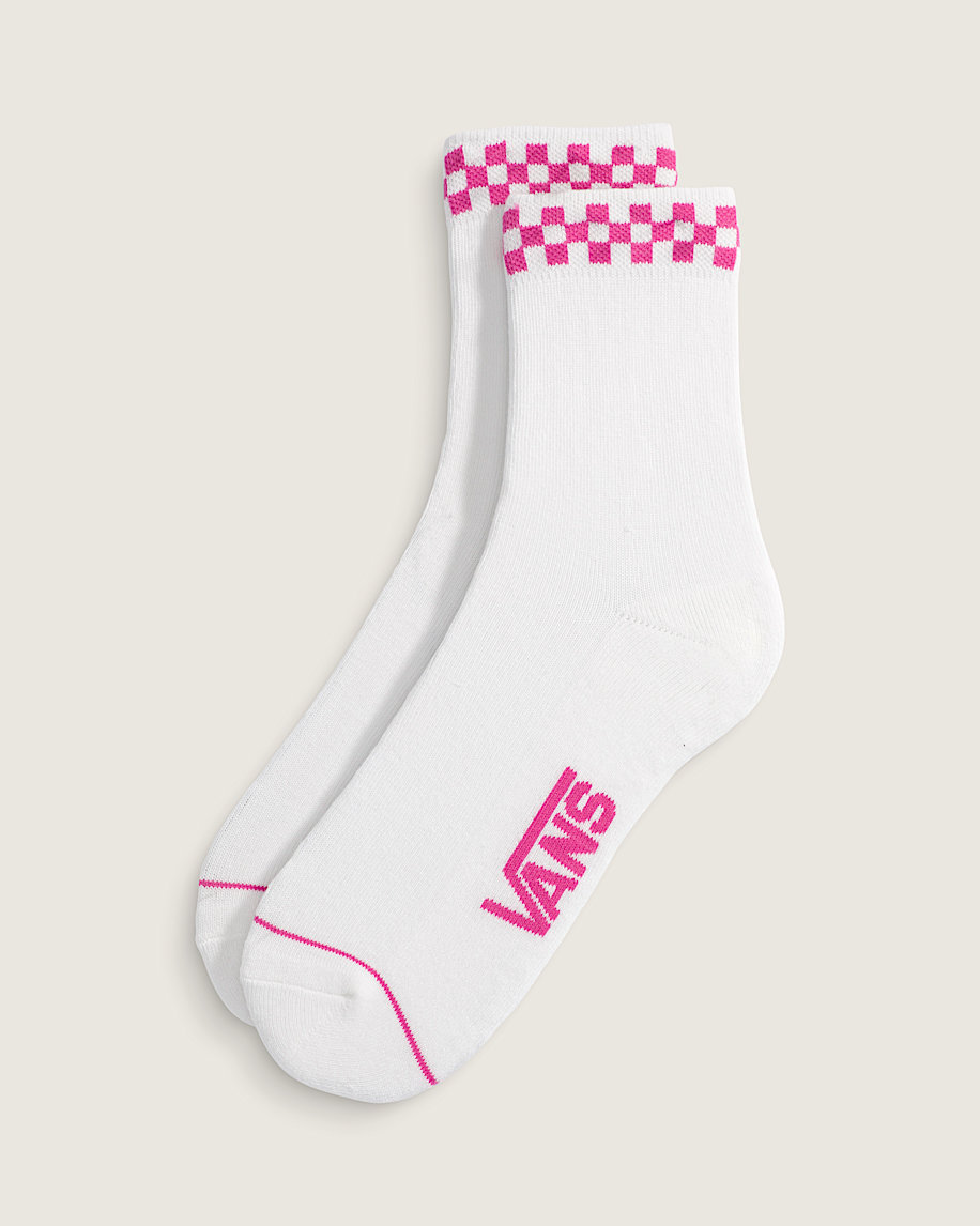peek-a-check half crew socks